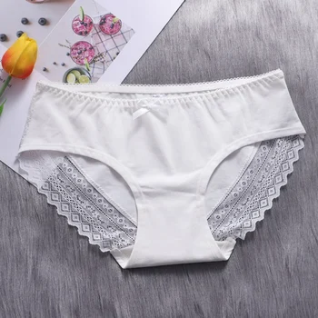 

Sexy Ladies Lace Panties Comfortable Breathable Seamless Cotton Bow Decoration Ladies Briefs Hot Sale Wholesale