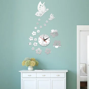 

3D Wall Clock Mirror Large Wall Stickers DIY Watches Acrylic Quartz Clock Wall Art Decal Sticker Home Decor Free Shipping