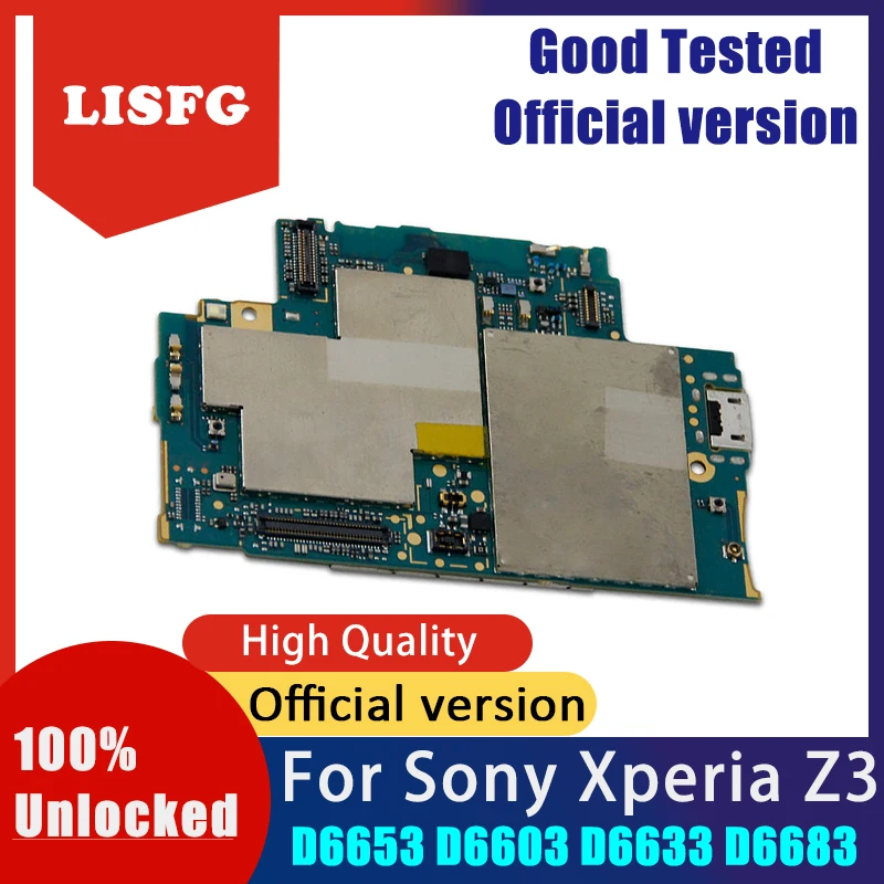 

Android System 100% unlocked For Sony Xperia Z3 D6653 D6603 D6633 D6683 Motherboard Mainboard Logic Board With Full Chips