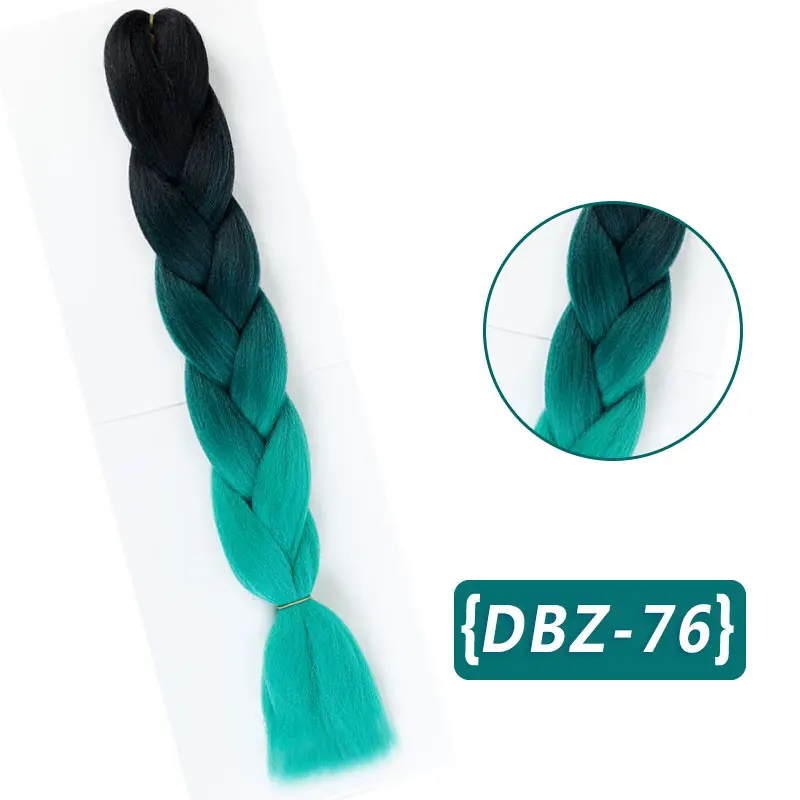 2" термостойкие плетеные волосы Омбре двухцветные огромные косички волосы синтетические волосы для кукол вязанные крючком волосы 100 г/упак. JINKAILI - Цвет: BR02-76