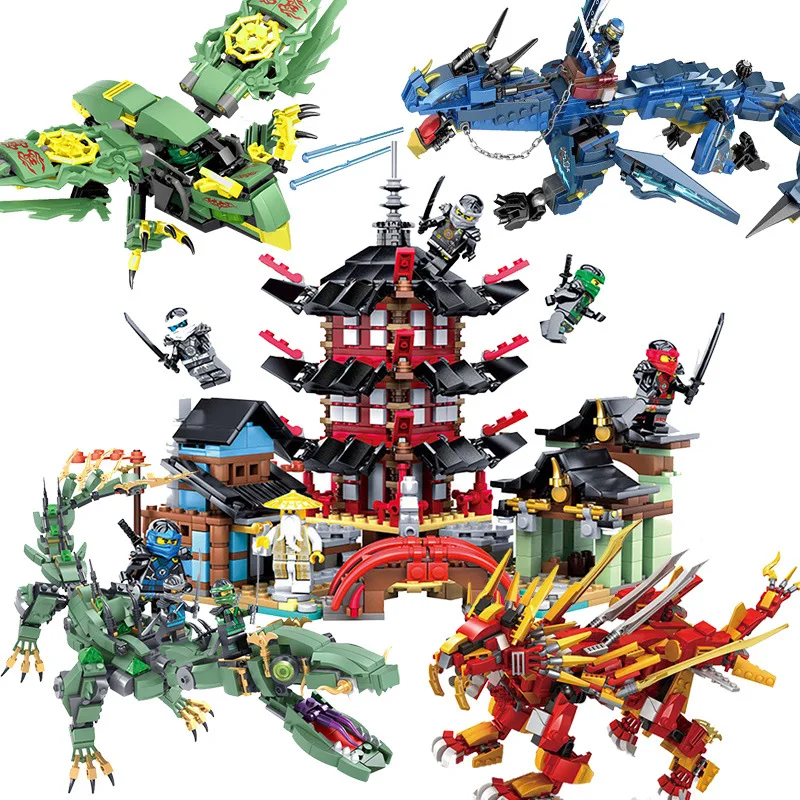 Драконий ниндзя строительные блоки техника Legoeds Ninjagoly рыцари дракона игрушки
