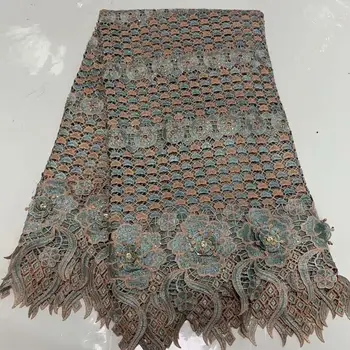 

Newest party African polyester water soluble lace fabric guipure mesh lace material for lady VRW66(5yards/lot) many color