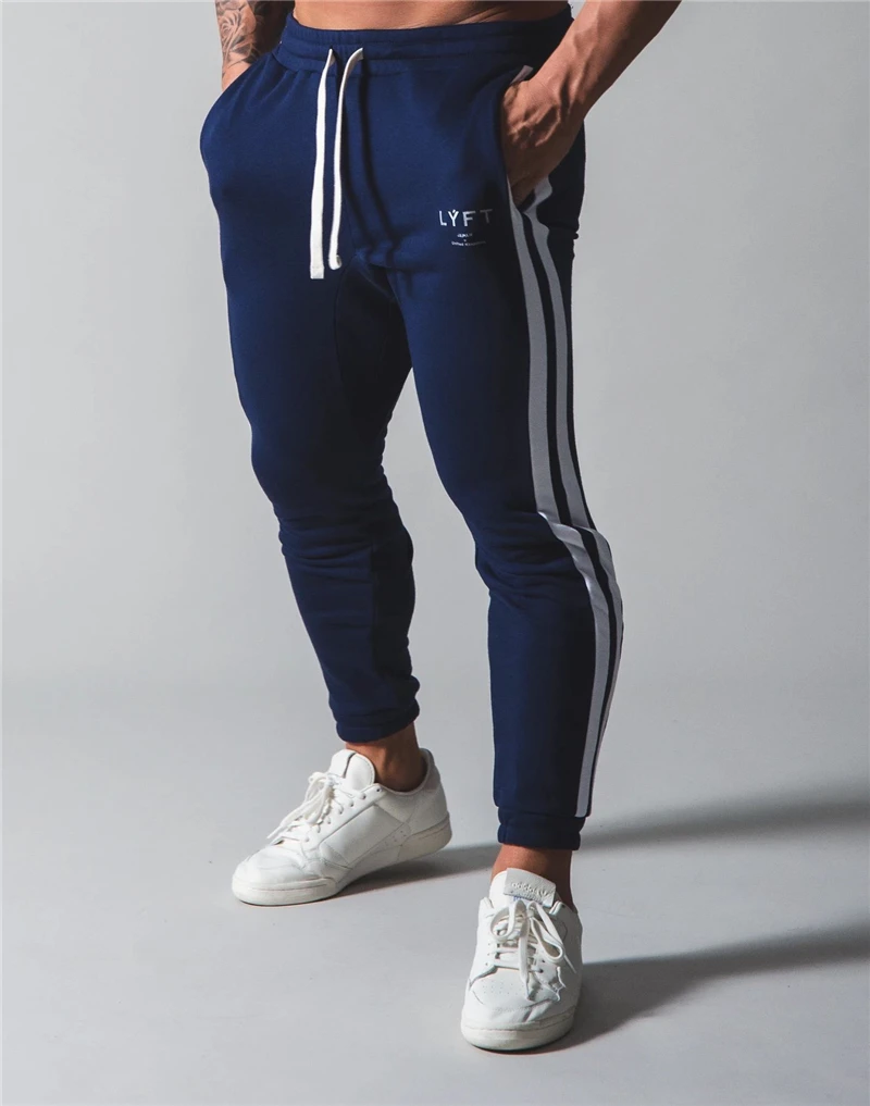 

Side Striped Muscle Sports Fitness Pants Men's Spring Autumn Running Stretch Slim Cotton Training Pants Sweatpants Men Jogging