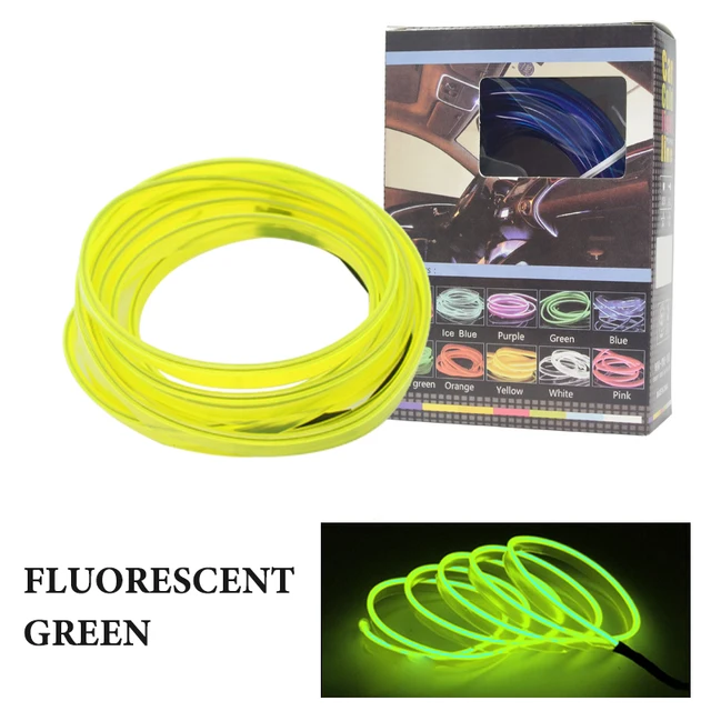 5M Car Interior Lighting Neon Light Garland Wire EL Wire Rope Tube