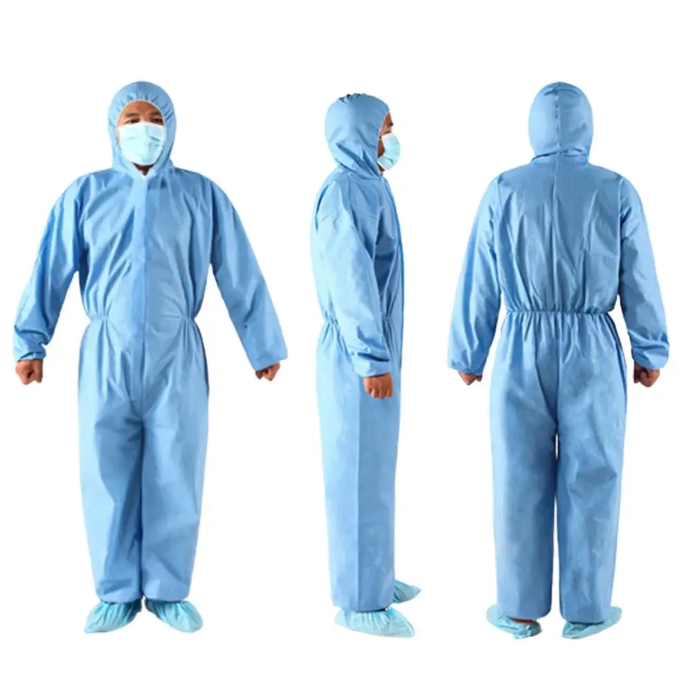 

Unisex Disposable Non Woven Zip Isolation Gown Overall Coverall Protective Suit Waterproof and oilproof overalls Dust-proof