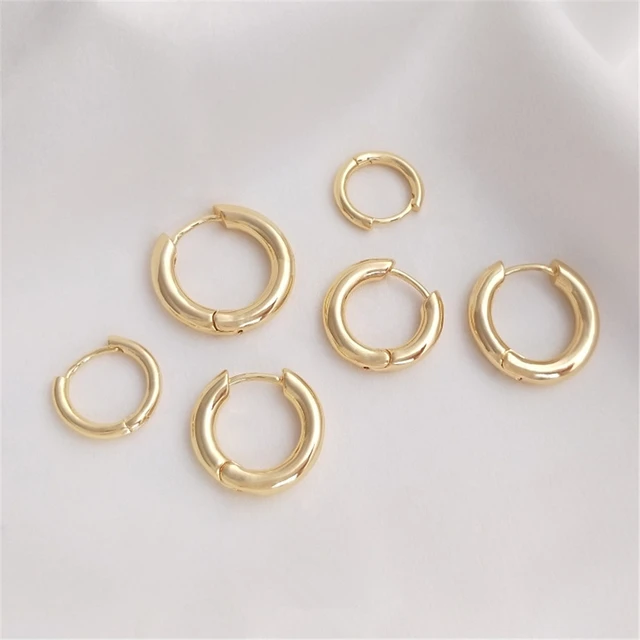 Boucles d'oreilles circulaires plaquées or 14 carats, boucles d'oreilles  rondes, boucles d'oreilles bricolage