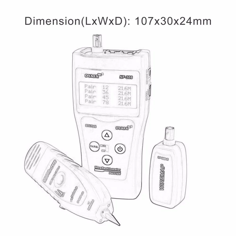 Noyafa NF-308 Многоцелевой ЖК-дисплей сетевой Тестер телефонного кабеля трекер линия искатель провода тестер кабель локатор
