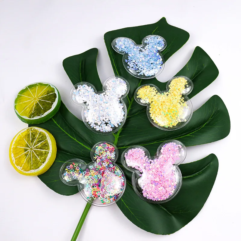 

New Fashionable 50pcs Transparent Appliques with Colorful Sequins Pearls Heart Star for Handmade Materials
