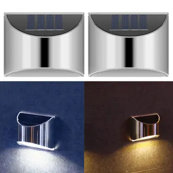 

2pcs 4 LED Solar Stair Lights Wall Lamp IP65 Waterproof Outdoor Garden Yard Street Landscape Lamp Staircase Night Light