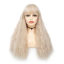 Best Offers LIHUI 70cm Brown mixed white Hollow bangs Corn perm synthetic long wig High temperature fiber Fluffy wigs Best Offers LIHUI 70cm Brown mixed white Hollow bangs Corn perm synthetic long wig High temperature fiber Fluffy wigs