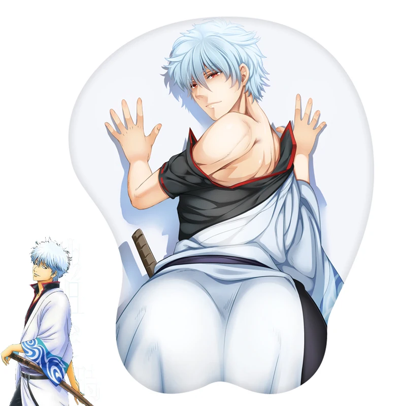 

Japanese Cosplay Props Gin Tama Gintoki Sakata Anime 3D Male BL Mouse Pad Mat Silicone Wrist Rest Gaming Playmat Gift