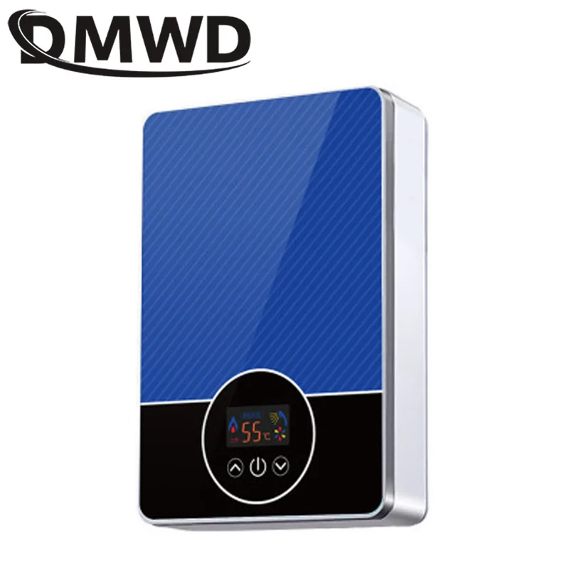 DMWD 6000W instantánea sin tanque eléctrico calentador de agua caliente grifo de cocina calefacción rápida grifo ducha de agua calentadores de baño LED
