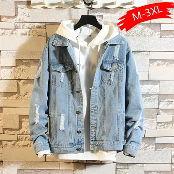 

Men's Fashion Denim Jacket Men's Casual Bomber Jacket Men 's Hip Hop Men Retro Denim Jacket Streetwear 2020 Jackets