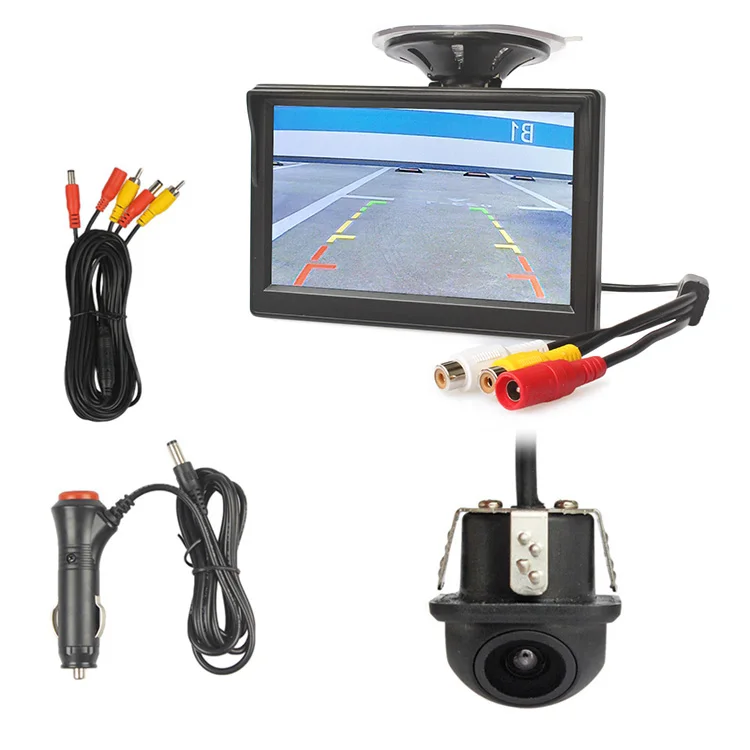 DIYKIT Проводной " HD ЖК-дисплей монитор заднего вида Автомобильный монитор Мини Автомобильная камера заднего вида Автомобильная камера система заднего вида - Название цвета: easy connect
