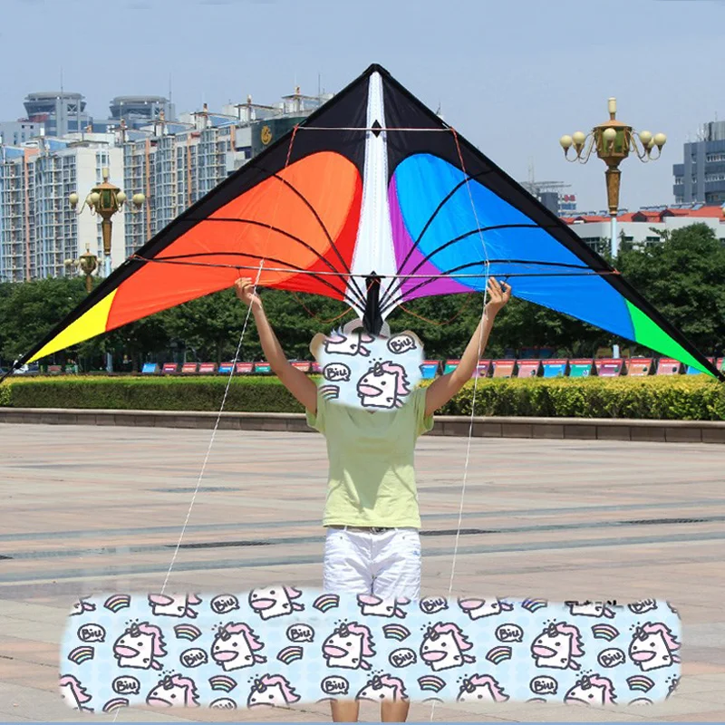 Outdoor Sport For Adults Power Stunt Kite Dual Line 1.8/2.4m Triangle Kite Good  Flying Toys With Handle And Line Sports Beach 3