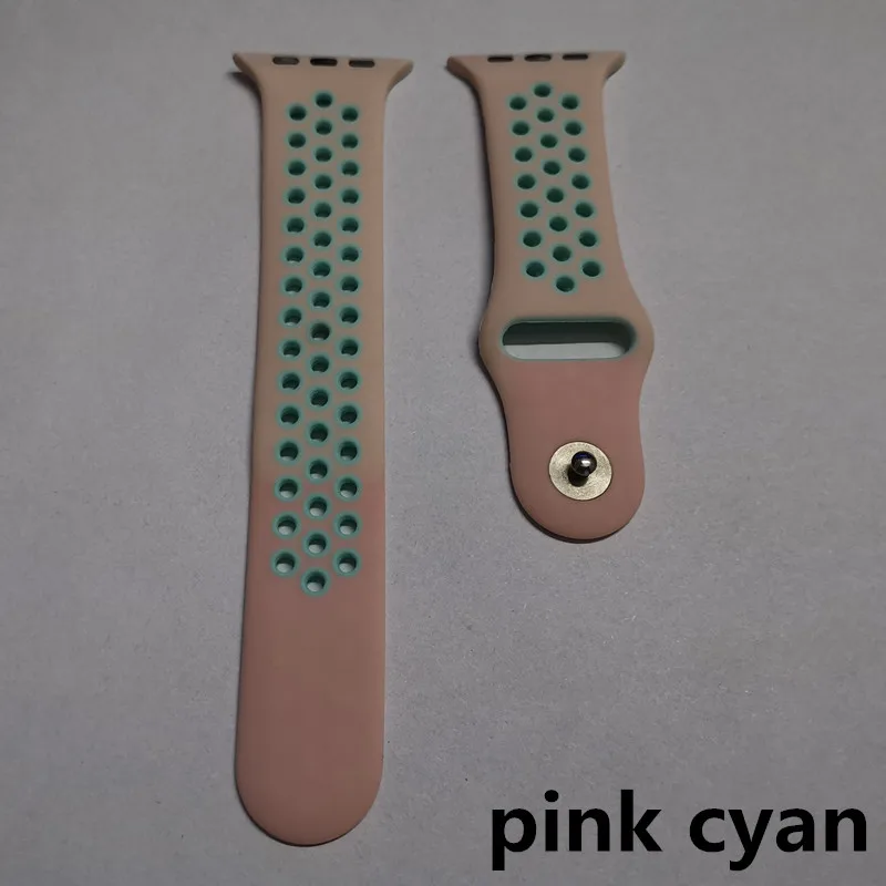 pink cyan Универсальный ремешок 42/44 мм для умных часов F8 и часов 1-4 поколения часов - Цвет: pink cyan