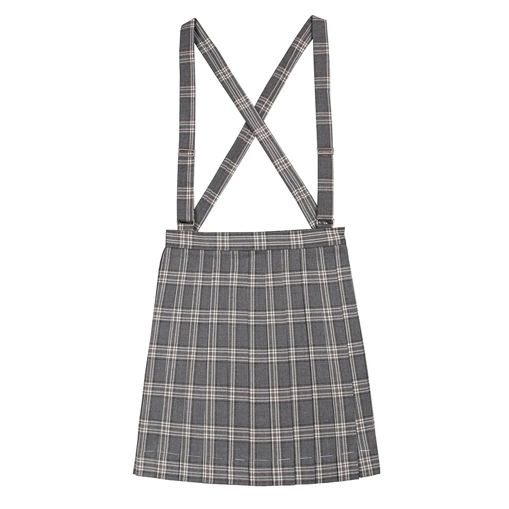 Suspender Skirt A Японская форма JK, юбка для девочек с высокой талией, клетчатая плиссированная юбка, юбка для школьной формы, короткая юбка, одежда класса Mori Girl - Цвет: Suspender Skirt A