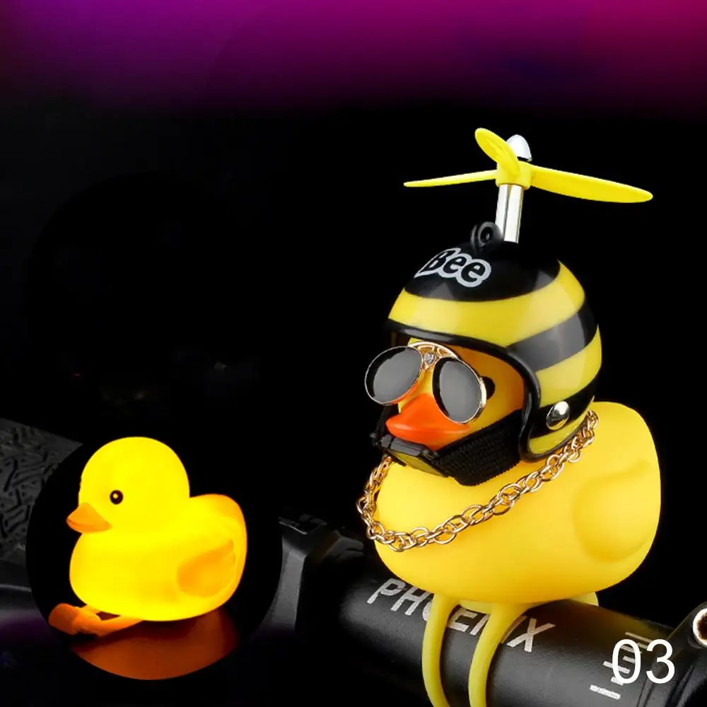 Flash Duck Стоящая утка со шлемом сломанный ветер маленькая Желтая утка шоссейный велосипедный шлем велосипедные аксессуары со светящимися/нормальными воздушными винтами - Цвет: Flash Duck