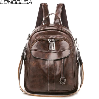 

3 In 1 Luxury Soft Leather Women Backpacks Vintage Shoulder Bags for Teenage Girls Mochila Feminina Ladies Light Travel Backpack