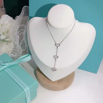 

Women Fashion classic charm Zircon Tassel Love Necklace S925 Sterling silver Jewelry Original Luxury brands Valentine's Day gift