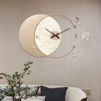 

Creative Art Wall Clock Luxury Chinese Large Silent Living Room Modern Design Wall Clock Reloj De Pared Home Decor Clocks AG60WC