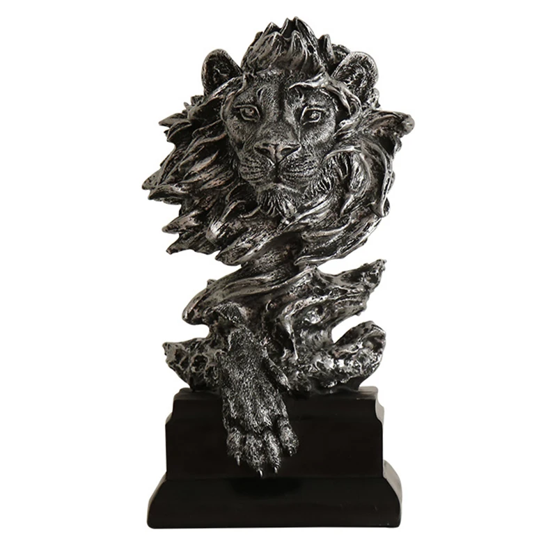 Home Lion Ornament Decorative Desk Sculpture Handmade Statue Figurines Supplies 