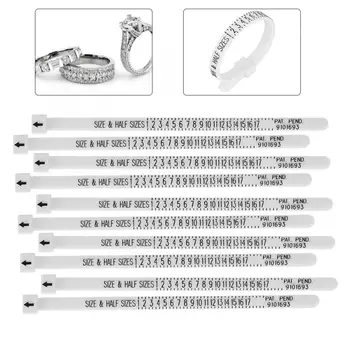 

10pcs Plastic Jewelry Ring Finger Measure Gauge Sizer Size Tool measuring strap Measuring Ruler Accessories for ring making