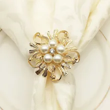 6 шт кольца для салфеток жемчужные стразы держатель для салфеток свадебное украшение для вечеринок украшение кухонного стола