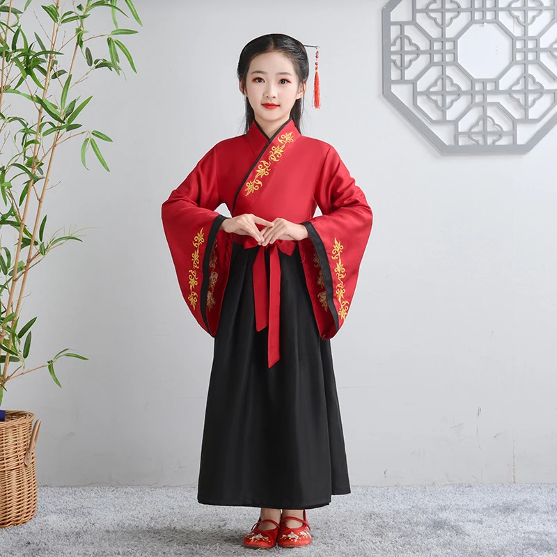 Hanfu для мальчиков и девочек, традиционный китайский национальный костюм, народное платье древней династии, праздничная Новогодняя одежда, костюм Тан, вечерние костюмы для костюмированной вечеринки - Цвет: 5