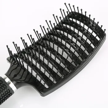 

New Hot Professional Anti-static Hair Brush Curved Row Comb Scalp Massager Barber Hairdressing Styling Tools SMR88