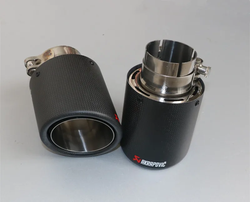 Акция: 2 шт. Универсальный выхлопной наконечник AKRAPOVIC матовая выхлопная труба из углеродного волокна хвост AK глушитель наконечники