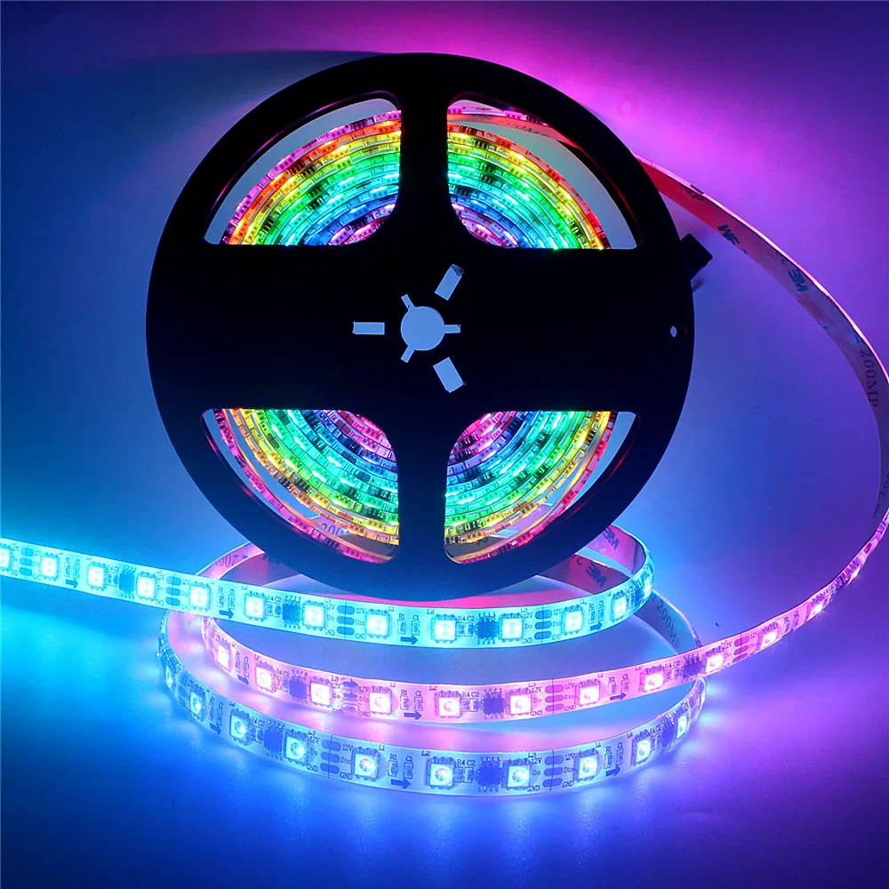 Светодиодная лента WS2811 12 в пост. Тока 5050 RGB Адресуемая цветная гибкая цифровая 1 Ic