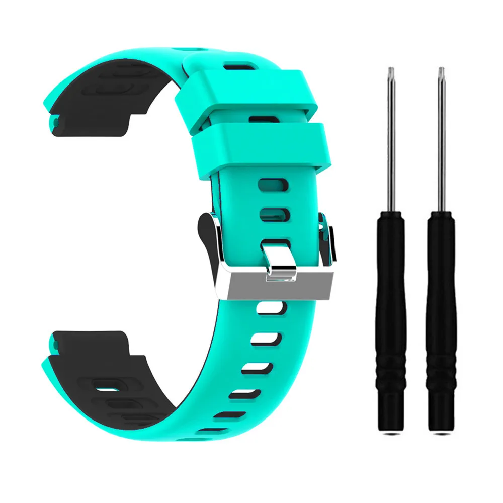teal Сменный силиконовый ремешок для Garmin Forerunner 235/235 lite/220/230/620/630/735xt двойной цветной ремешок для часов - Цвет: teal
