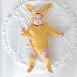 Vêtements de photographie pour nouveau nés, tenue de séance photo pour bébés, combinaison unisexe à manches longues, barboteuse avec oreilles de lapin et queue 