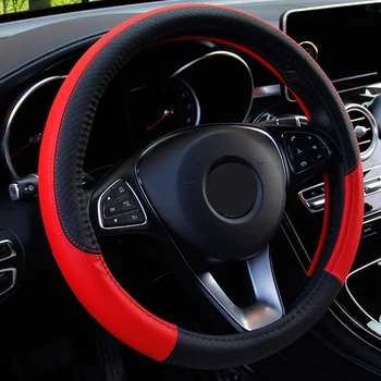 

Leather Steering Wheel Cover Microfiber Sports Universal Anti-Slip Non-Slip