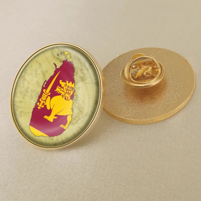 pins pin's flag national badge metal lapel backpack hat button vest sri lanka Collectibles