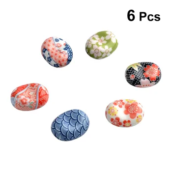 

6 Pcs Chopsticks Holders Cherry Blossom Series Japanese Style Chopstick Bracket Spoon Stand Fork Rack for Home Restaurant Kitche