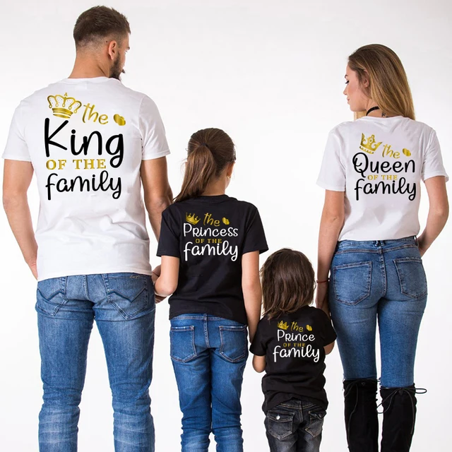 Tshirt family clothing sets Crown summer family matching outfits fashion mother kids short sleeve mon dad and baby family look 5