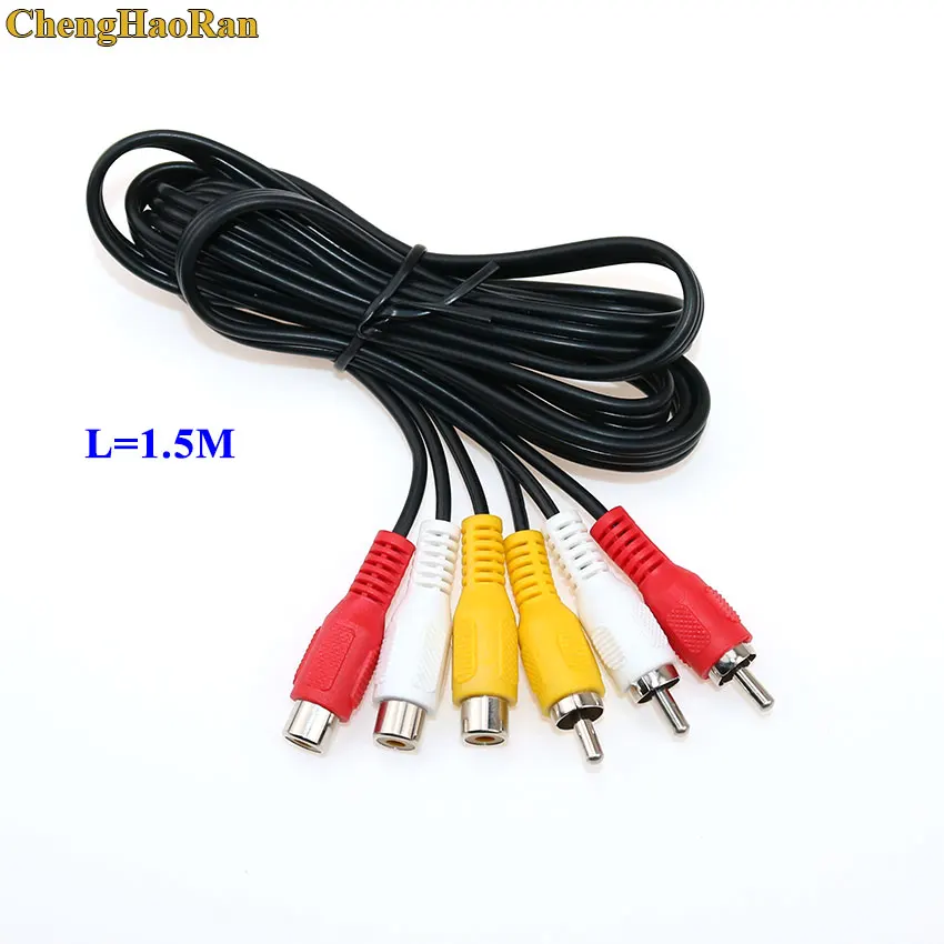 1pcs 3RCA Male to 3RCA Female Audio Video Extension Cable 3RCA Male to Female Audio Composite Extension Video Cable DVD TV