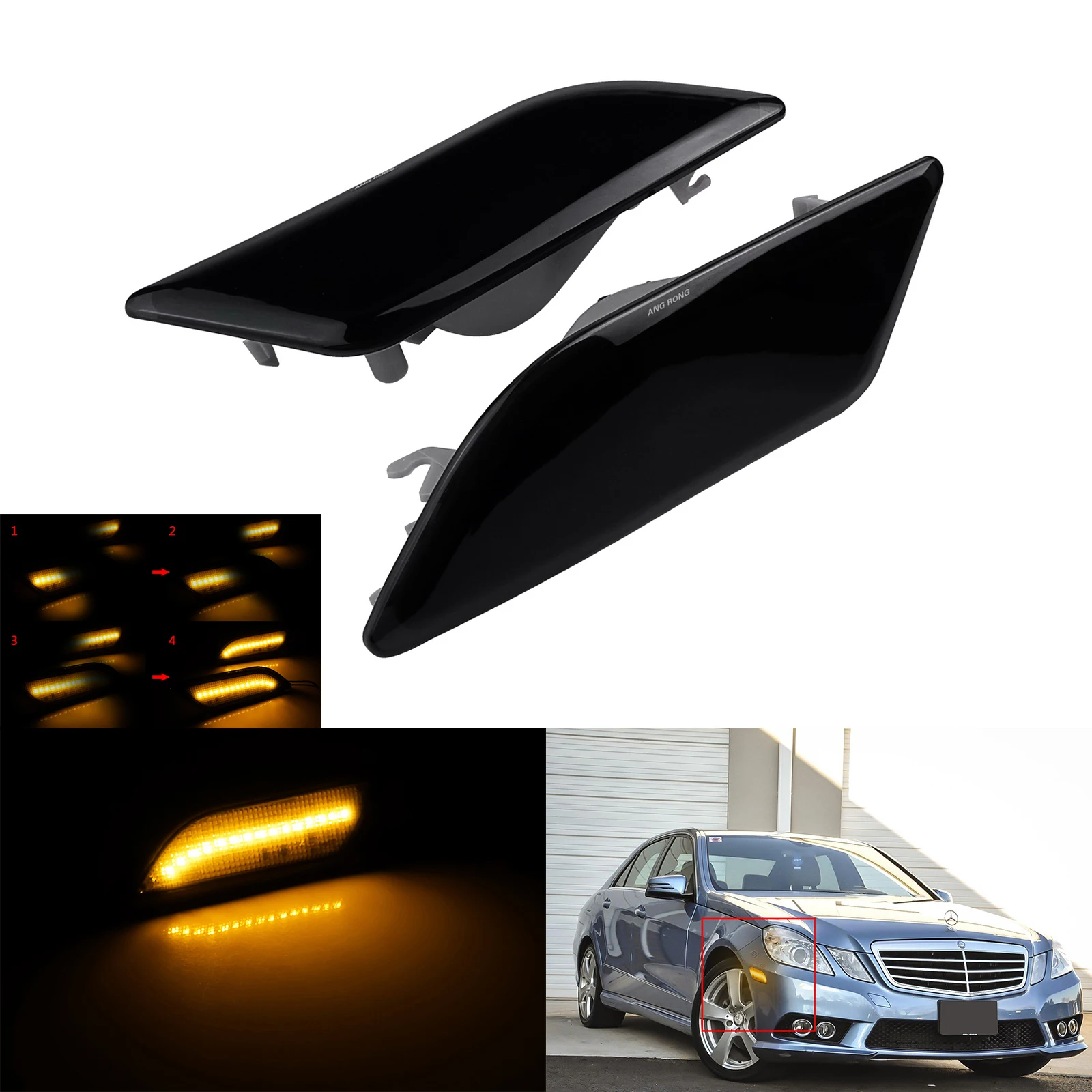 

Динамическая фотография для Benz Mercedes E Class W212 E350 E400 E550 10-13, 2 шт.