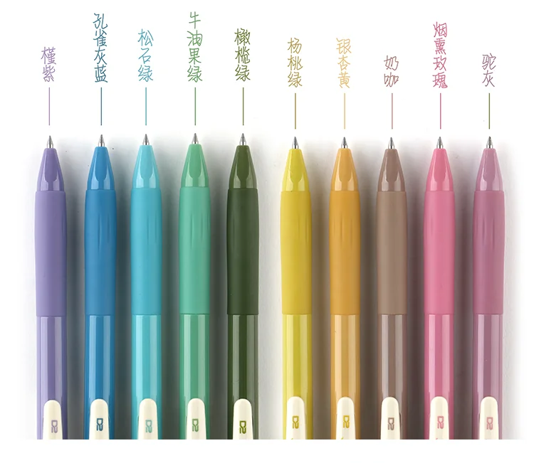 빠른 건조 레트로 컬러 젤 잉크 펜 0.5mm 빈티지 펜, 저널링 DIY 선물 카드 색칠 그리기 학교 사무용품 5 개