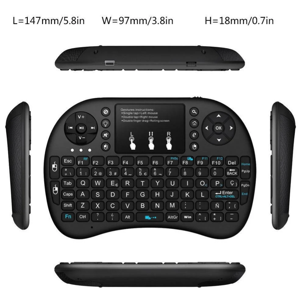 Беспроводная клавиатура i8 Mini 2 4 ГГц с тачпадом для ТВ приставок ПК