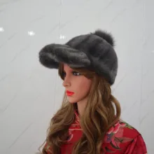 Шапка из натурального меха, новинка, женские вязаные шапки из меха норки, Роскошные зимние теплые женские шапки, головные уборы, женская зимняя шапка