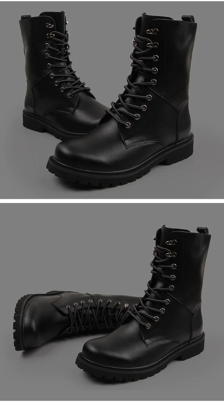 NEW Military Boots Men Winter Shoes Warm Men Leather Boots Footwear Cowboy Tactical Boots Men Casual Shoes