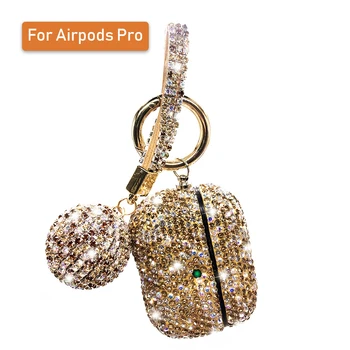 

Luxuriy Earphones Cases For Apple Airpods Pro Diamond Protective Cover With Hanging Keychain Women Girl Birthday Gifts