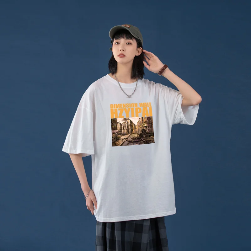 SingleRoad Female T-shirt 2020 Summer Oversized Graphic Unisex Hip Hop Harajuku Tshirt Japanese Streetwear T Shirt For Women