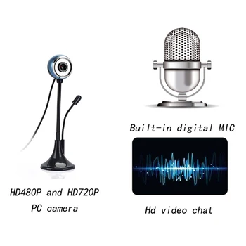 

USB computer camera 480P web camera with microphone for video teaching office webcams web camComputer Peripherals
