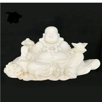 

High-End Gifts White Marble Ruyi Buddha Jade Ornaments Feng Shui Supplies Natural Jade Wholesale Generation Crafts Decorations