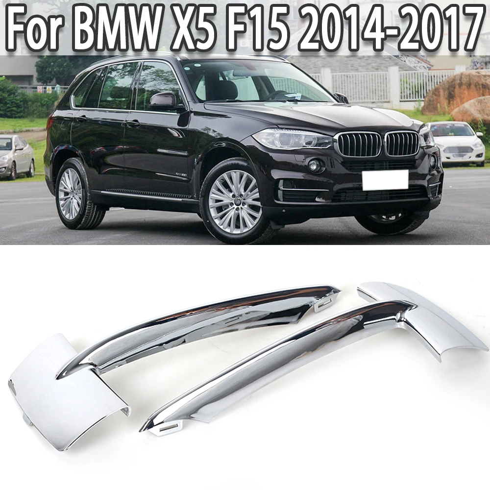 Car bumper spoiler bumper lip bumper strip bumper lip decoration front bumper decoration front bumper cover K-Car Front Bumper Grille Trim Chrome For BMW F15 X5 2014 2015 51117325395 51117325396