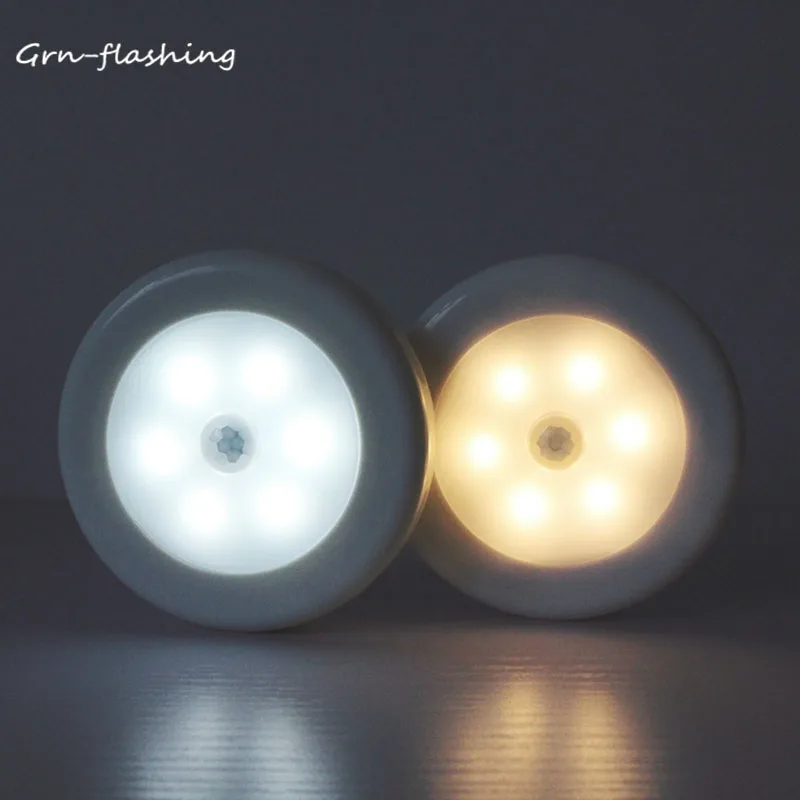 

Беспроводной Ночной светильник 6 светодиодный с питанием от аккумулятора, ночник с датчиком движения, функция автоматического включения/вы...